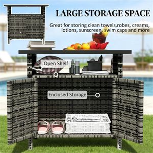 Armadio da Esterno Grigio Misto con Portasciugamani - Product Image 4