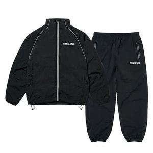 Pantalon de jogging unisexe noir en polyester avec cordon de serrage à la taille, poches latérales, coupe régulière, longueur intégrale, décontracté, pour l'hiver, respirant - Product Image 5
