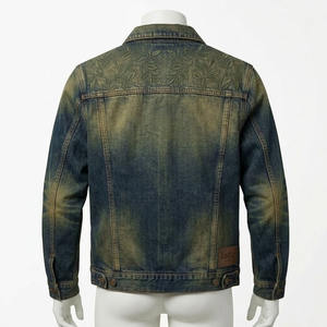 Chaqueta vaquera vintage lavada con bordado de cadena y diseño de viñas, 100% algodón premium, corte clásico, parche con logotipo en la espalda. - Product Image 4