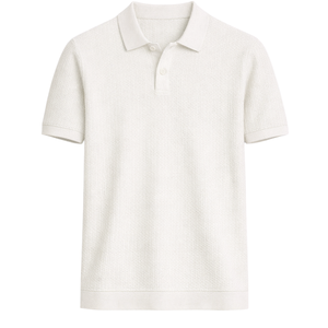 Polo de Punto Texturizado para Hombre, Manga Corta, Algodón Premium, Tacto Suave, Corte Ajustado, Informal, Elegante, Ropa de Verano Transpirable, Venta al Por Mayor - Product Image 1