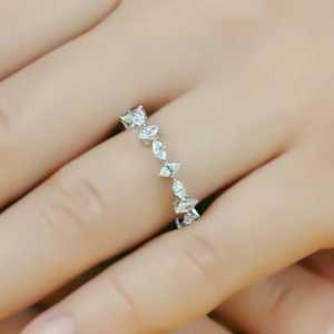 Moissanite Marquise Cut Full Eternity Wedding Band <b>Ring</b> For Unisex Original 925 Silver Fine Wedding Party Gift For Partner - Product Image 6