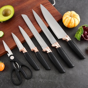 Ensemble de couteaux en acier inoxydable 7 pièces avec support rotatif, ensemble combiné de couteaux de cuisine et de couteaux à fruits pour la maison - Product Image 3