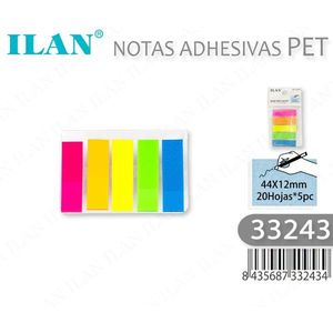 Ilan Pet Sticky Notes 44x12mm Colori Fluorescenti 20 Fogli 5 Confezioni - Product Image 3