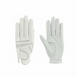 Gant de golf unisexe en cuir Cabretta blanc à doigts entiers, avec sangle de poignet réglable, séchage rapide, antidérapant, à enfiler, pour droitier - Product Image 1