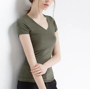 OEM Organic Blend Women's Cotton Crop <b>T</b> <b>Shirt</b> Breathable Quick Dry Short Sleeve Casual Tee Crew Neck Summer Gym Top - Product Image 1