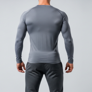 T-shirts à manches longues pour hommes REXFIT SPORTS, tissu tricoté de qualité supérieure, vêtements de sport OEM pour l'entraînement et le port quotidien décontracté - Product Image 2