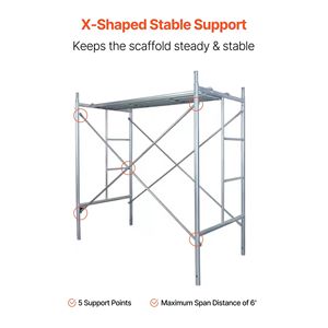 Set da 4 Supporti a X per Ponteggi in Acciaio al Carbonio Solido 6ft x 4ft, Parti di Sicurezza per Ponteggi e Scale - Product Image 4