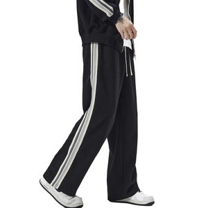 Pantalones de Salón a Rayas Holgados y Extra Grandes para Hombre, Cómodos, de Corte Holgado, Cintura Media, Estilo Urbano, Transpirables, Mezcla de Algodón, Ropa Casual - Product Image 4