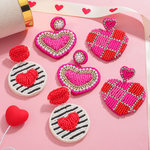 Pendientes Colgantes de Lentejuelas Brillantes con Forma de Corazón y Labios Multicolor, Estilo Boho Elegante, Hechos a Mano, para San Valentín - Product Image 2