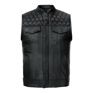 Premium <b>Men</b> Genuine Cowhide Leather Canvas Reversible <b>Vest</b> Winter Waterproof Windproof Adjustable Custom Size Outdoor Outerwear - Product Image 1