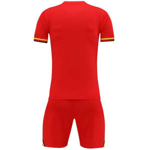 Tenue de football personnalisée Starlet International, maillot rouge et noir, ensemble short, polyester respirant, adulte unisexe - Product Image 4