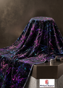 Elegant Velvet Printed Fabric Foil Finish Womens Apparel Dress Making Fashion Wear Home Decor Custom OEM - Product Image 6