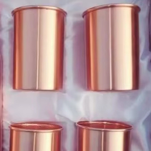 High quality copper <b>glasses</b> set heavy gauge metal tumblers for <b>water</b> juice cocktail use durable reusable kitchen restaurant bar - Product Image 1
