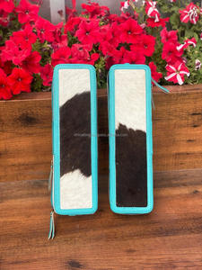 El más nuevo hecho a mano de cuero de vaca resistente al calor turquesa rizador de hierro caso mujeres occidentales perfecto organizador de viaje para herramientas para el cabello - Product Image 3