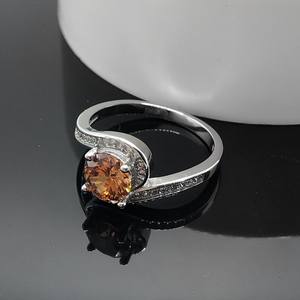 Bague de fiançailles, de promesse ou de mariage en argent sterling avec citrine foncée, cadeau d'anniversaire pour femme - Product Image 6