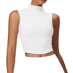 Custom Breathable Plus Size Cotton Ribbed Crew Neck Crop <b>Tops</b> for Adults Casual Sleeveless Autumn Gym 2026 - Product Image 4
