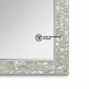 กระจกติดผนังทรงสี่เหลี่ยมฝังเปลือกหอยมุกพรีเมียม งานฝีมือตกแต่งบ้านสุดหรู - Product Image 4