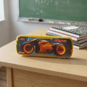 Boîte à crayons en plastique VIKAS MINI, originale, durable, légère, avec fermeture sécurisée par clip, organiseur de rangement pour fournitures scolaires pour les enfants - Product Image 5