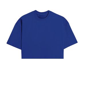 T-shirt bleu à manches courtes en coton pour homme avec logo de marque privée |   T-shirt basique décontracté uni |   OEM ODM - Product Image 4