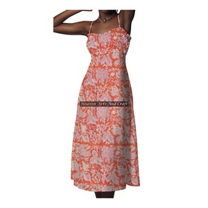 Nuevo Vestido Casual sin Mangas con Bloques de Color para Mujer, Vestido Tipo Túnica de Algodón con Estampado a Mano y Tirantes Finos - Product Image 1