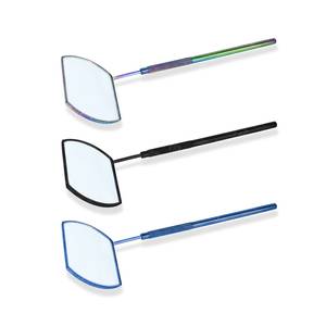 <b>Metal</b> Makeup Brush Cleaner Tool with Oval <b>Frame</b> and Textured Handle in Rainbow <b>Black</b> and Blue Colors - Product Image 5