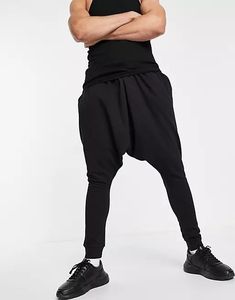 Pantalon de jogging décontracté pour homme à entrejambe bas, en tissu respirant polyester-coton, coupe ample, imprimé personnalisé, vente en gros - Product Image 2