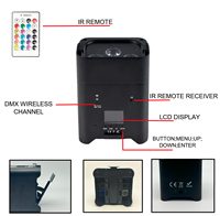 Projecteurs LED d'Ambiance 6x18W RGBWAUV 6-en-1 sur Batterie, Sans Fil, Projecteur PAR pour Scène, Mariage, Bar, DJ