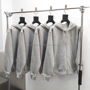 Vente en gros Sweat à capuche zippé 100% coton pour homme Poids lourd 500g Impression personnalisée Hip-pop Streetwear Surdimensionné French Terry Automne - Product Image 1