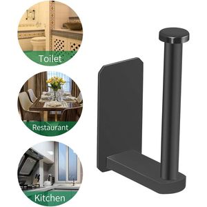 Porte-rouleau de papier toilette auto-adhésif en acier inoxydable, sans perçage, pour cuisine et salle de bain, accessoire mural - Product Image 4