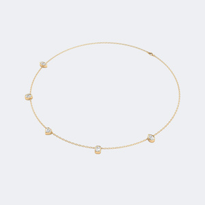 Collar de Mujer OBERON JEWELS Certificado con Diamante Cultivado en Laboratorio de Corte Mixto y Engaste de Bisel de 1.50 CTW, Chapado en Oro de 18K Estilo Vintage - Product Image 1