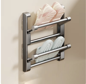 OEM/ODM Modern Bathroom Corner Plastic Slipper Storage Rack Foldable <b>Wall</b> Mounted <b>Shoe</b> <b>Holder</b> for Shower Door Back Use - Product Image 4