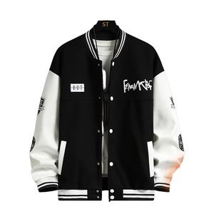 Blousons de baseball pour hommes de haute qualité, style streetwear personnalisé, pour le printemps et l'automne, décontractés, avec appliqué lettres et design color block - Product Image 1