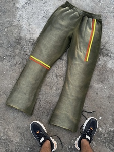 Pantalones de chándal jogger personalizados para hombre 2026, de invierno, lisos, con lavado ácido, cintura elástica, logo frontal y raya lateral, estilo casual urbano - Product Image 4