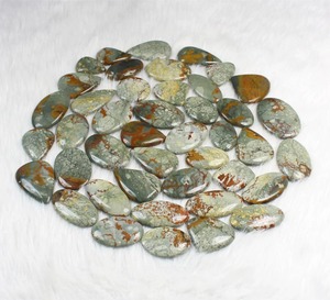 Pierres précieuses en vrac de jaspe américain véritable de qualité supérieure, formes multiples, dos plat, pour la fabrication de bijoux naturels, 1-2 pouces, vente en gros - Product Image 1