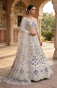 Exceptional Quality Designer 4 Meter <b>Flared</b> Lehenga Choli <b>Sequins</b> Cut Work Satin Silk Summer/Winter Heavy Latest New Traditional - Product Image 3