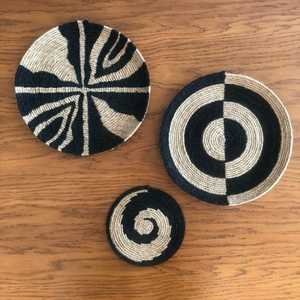 Tapete de Mesa de Bambú Hecho a Mano, Estilo Bohemio, Tejido Natural, Patrón de Estrella Negra, 450 mm de Diámetro - Product Image 5