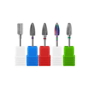 Forets chirurgicaux dentaires et de manucure Astrin, toutes tailles, forme cylindrique, manuels, en acier inoxydable, forets à ongles diamantés moyens - Product Image 1