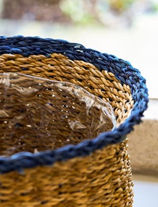 Cesta de almacenamiento de junco marino acanalado, hecha a mano, ecológica, al por mayor, fabricada en Vietnam - Product Image 6
