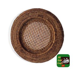 FACTORY : Sets de table ronds/rectangulaires en rotin blanc / Assiettes de présentation en rotin 100 % tressées à la main - Product Image 2