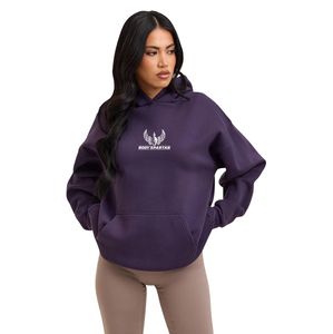 Dark Purple Relaxed Fit <b>Hoodie</b> Women Fleece Pullover Long Sleeve Casual Streetwear Relaxed Fit Fashion Daily Wear - Product Image 4