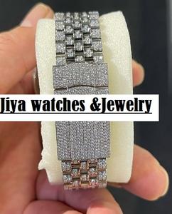 Reloj de Lujo para Hombre, de Acero Inoxidable, Analógico, con Movimiento Mecánico Miyota, Cristal con Diamantes, Claridad VVS, Estilo Hip Hop, Moissanita - Product Image 5