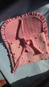 Sac pour ordinateur portable et tablette en tissu matelassé à rayures et cœurs, mignon et tendance, idéal comme cadeau de Saint-Valentin pour votre bien-aimé(e) - Product Image 3