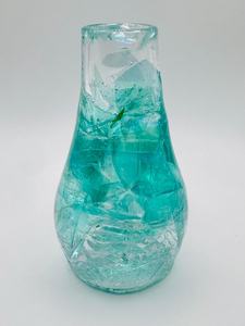 แจกันเรซิ่นแก้วน้ำทะเลทำมือ – ตกแต่งสไตล์ชายฝั่งลายแตกแบบทะเล - Product Image 3