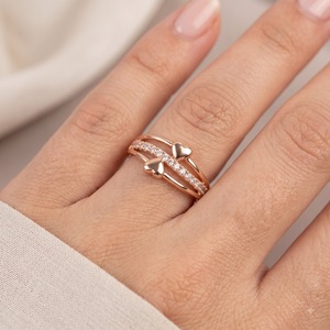 Bague en platine PT950 pour femme avec diamant en forme de cœur, diamants naturels taille brillant ronde couleur G, style romantique pour fiançailles - Product Image 6