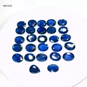 พลอยไพลินสีน้ำเงินพรีเมียม คันชานา รูปไข่ ผ่านการอบความร้อน 27 เม็ด น้ำหนัก 57.5 กะรัต เกรด 3A เจียระไนแบบเหลี่ยม สำหรับทำชุดเครื่องประดับ สีน้ำเงินเข้ม - Product Image 2