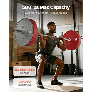 6FT Chrome Plated <b>Barbell</b> Bar <b>with</b> Knurled Grip Fits 2-Inch <b>Weight</b> Plates Strength Training Weightlifting Bar - Product Image 2