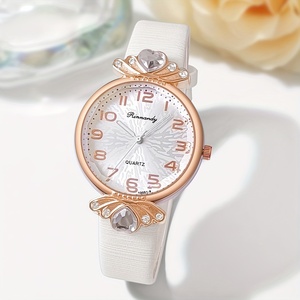 192055 Montre-bracelet pour femmes, mode féminine, couleur bonbon, analogique, cuir PU - Product Image 6