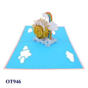 Carte en papier 3D pop-up personnalisée tendance, motif soleil et arc-en-ciel, impression offset, marque Viet-craft de Hanoï - Product Image 3