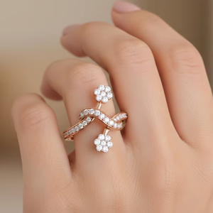 Anillo de Diamantes con Diseño Infinito y Trenzado, Elegante, para Mujer, Regalo de Joyería Única para Boda o Compromiso - Product Image 1