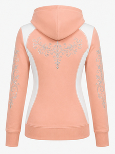 Sudadera con Capucha para Mujer, Adornada con Pedrería, Suave, Informal, de Manga Larga, para Comodidad Diaria - Product Image 2